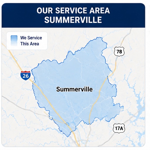 A+ Backflow Testing service area map for Summerville, South Carolina